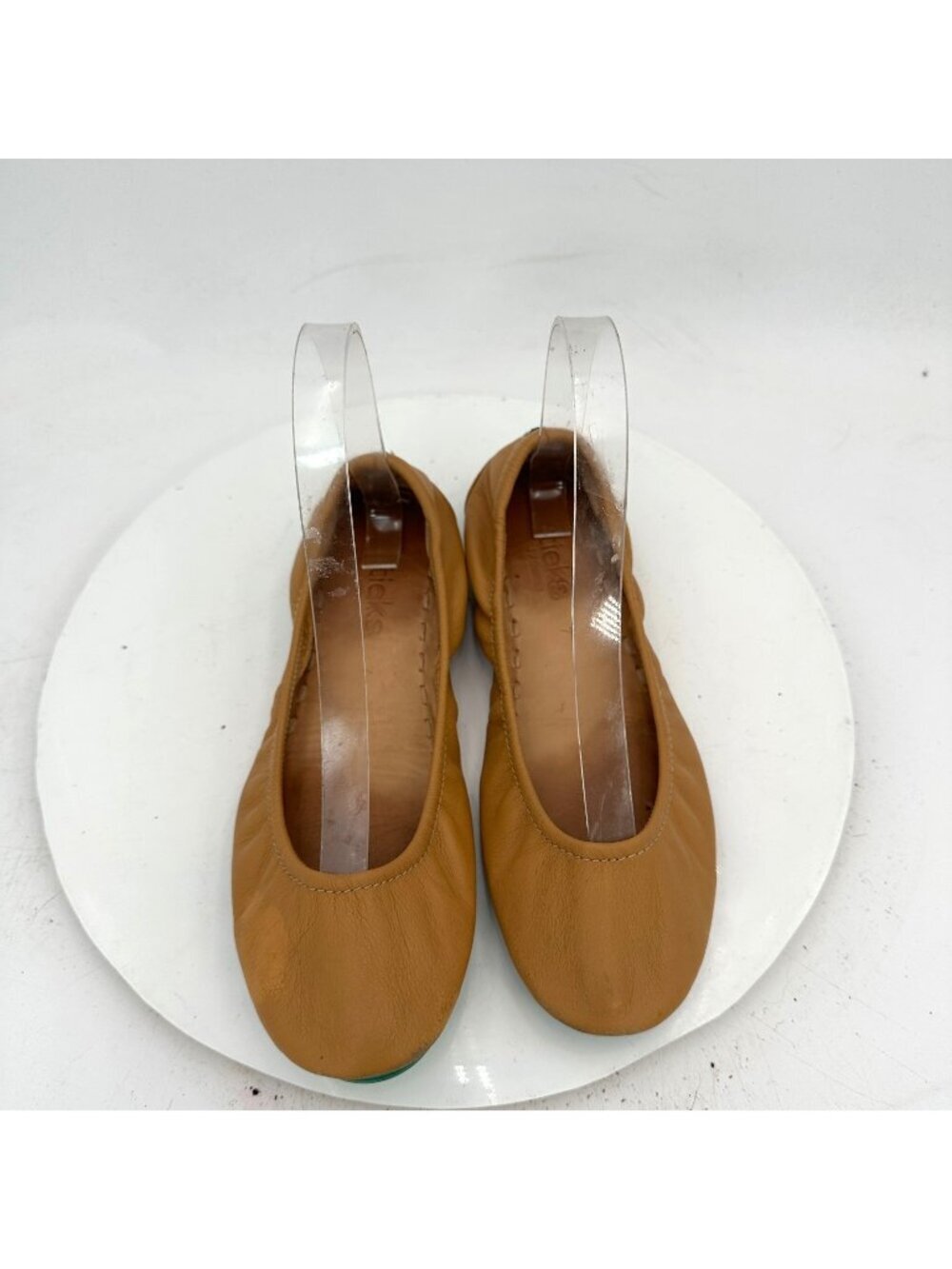 Tieks By Gavrieli Women Size 7 Brown Leather Teal Accents Ballet Women Flat Shoe